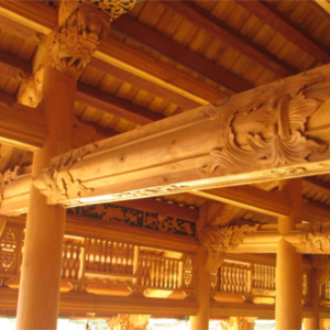 Nhà 4 Mái Bằng Gỗ Mít